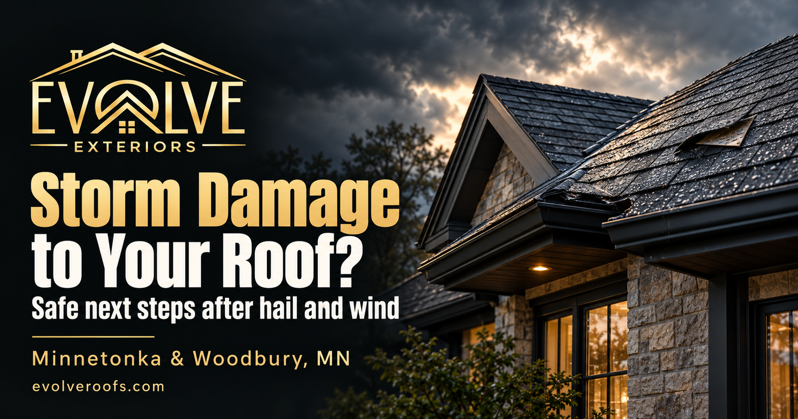 What should I do after hail or wind damages my roof in Minnetonka or Woodbury?